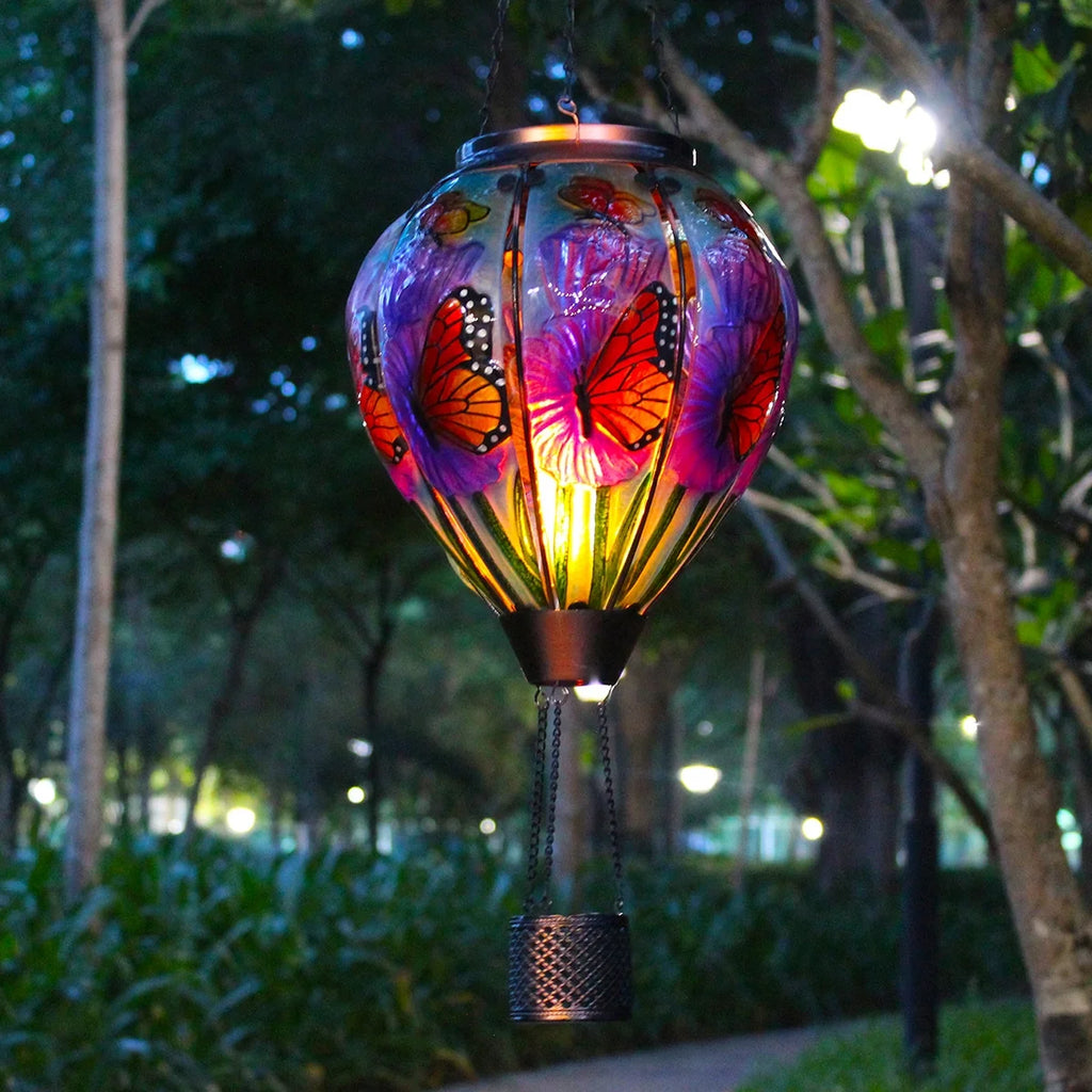 solar hot air balloon decoration patio ideas 
