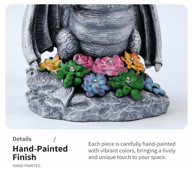 Dragon Crystal Ball Solar Garden Statue