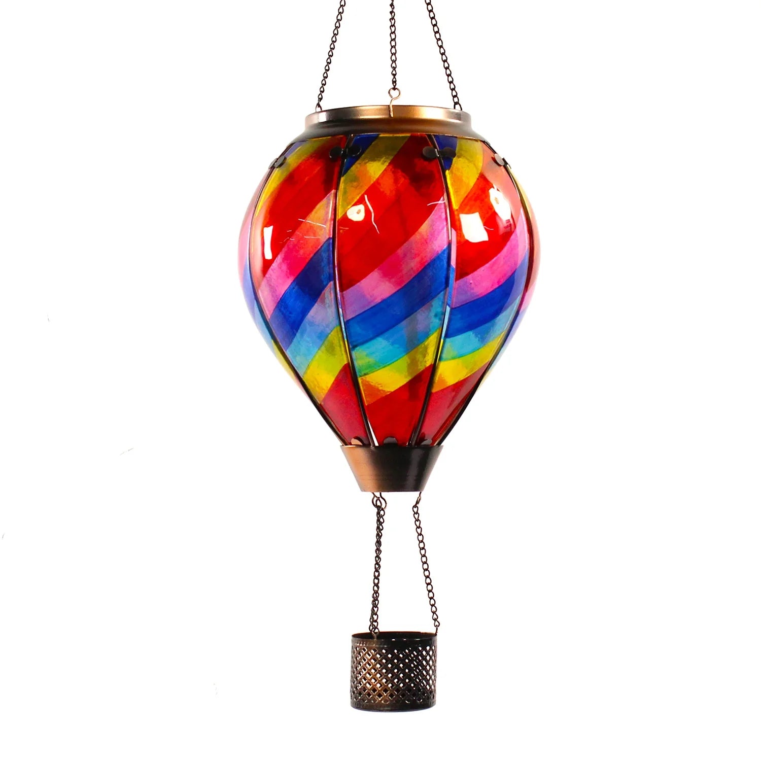 outdoor hot air balloon solar lantern lighting backyard and patio decor ideas