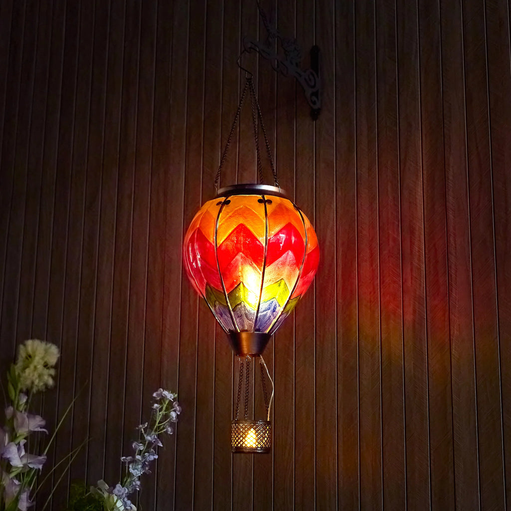 hanging rainbow solar balloon lantern ideal for patio decor ideas