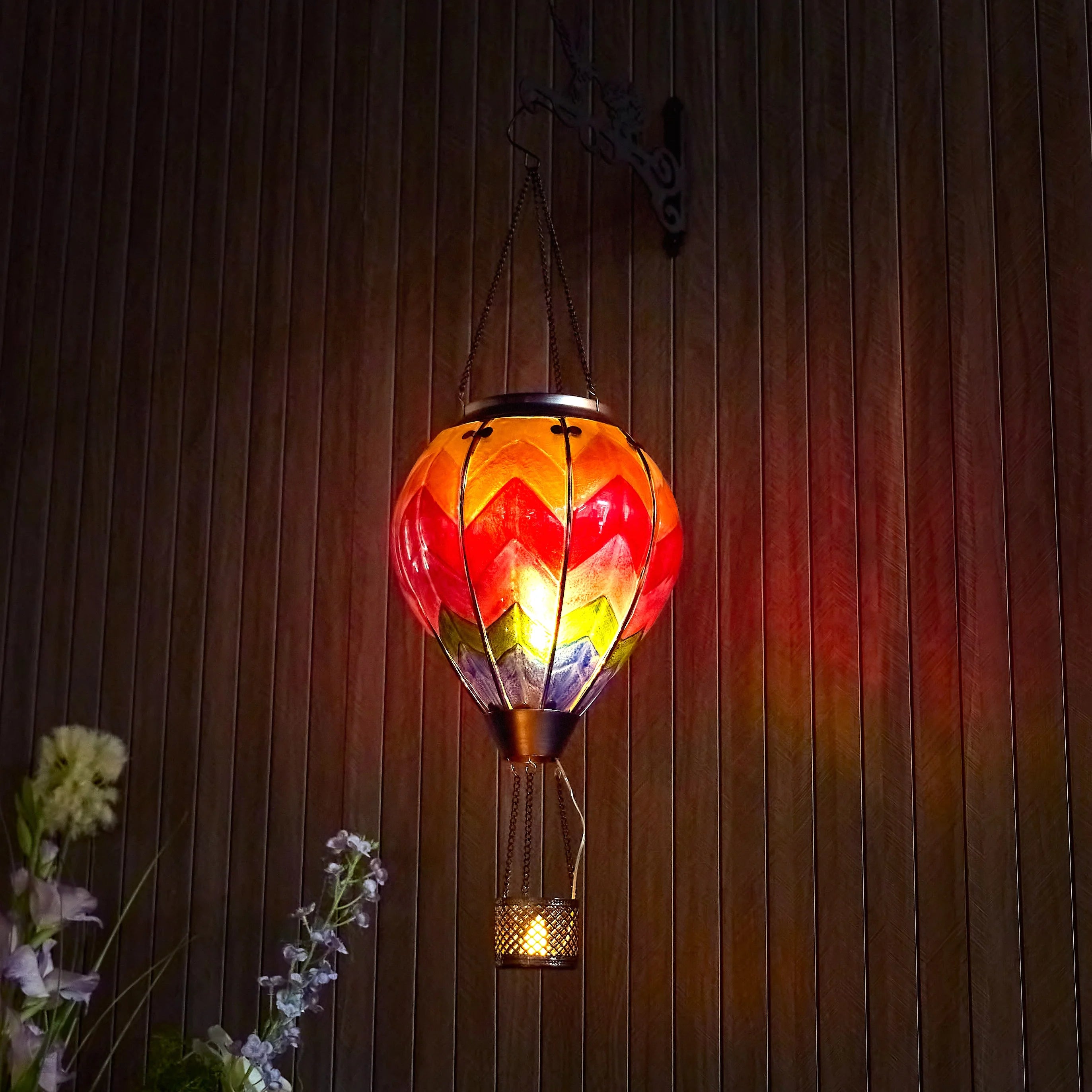 hanging rainbow solar balloon lantern ideal for patio decor ideas
