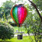 bright and colorful hot air balloon lantern used in front yard decoration